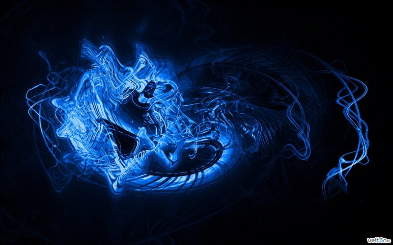 Blue Light Swirls — Dynamic, Abstract, Light Trails