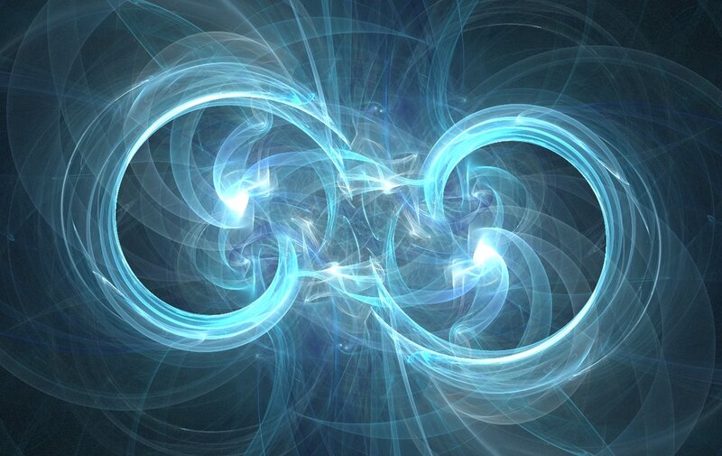 Blue Light Swirls — Ethereal, Abstract, Dark Background, White