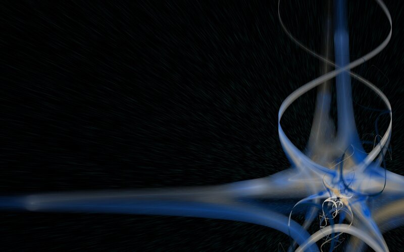 blue light swirls in space