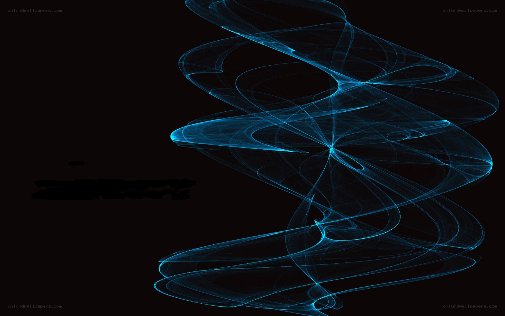 blue light swirls on black
