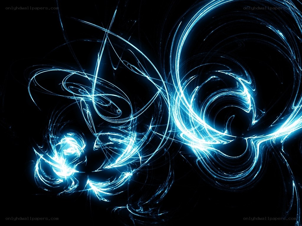 blue light swirls on black