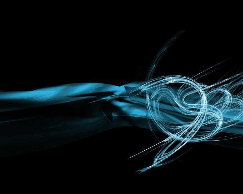 blue light swirls on black