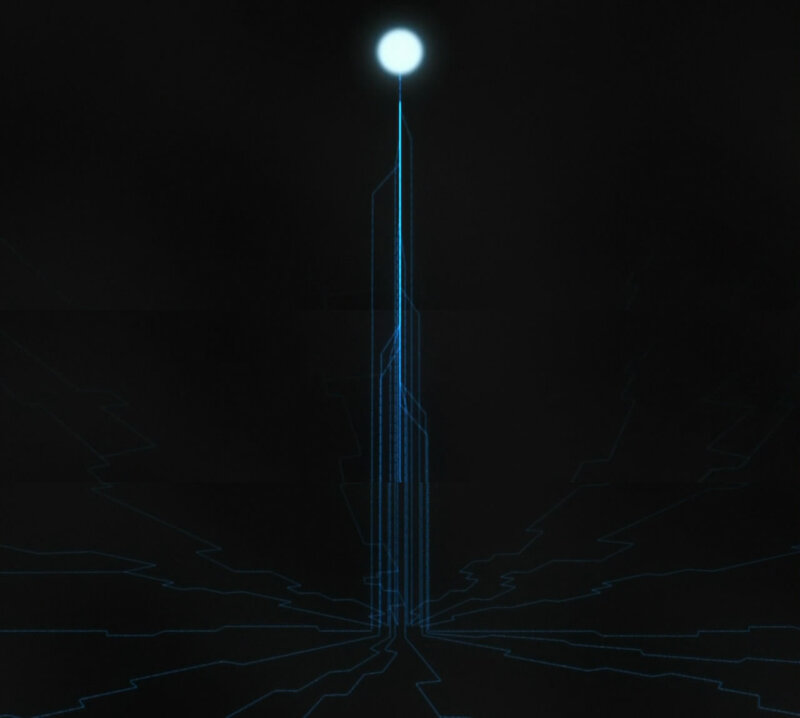 blue light tower