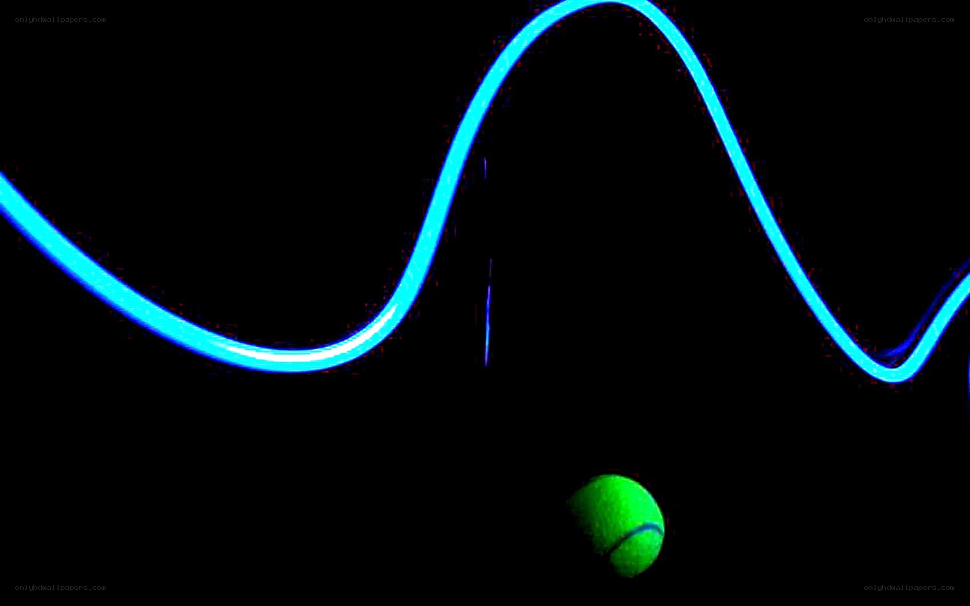 blue light trail with tennis ball