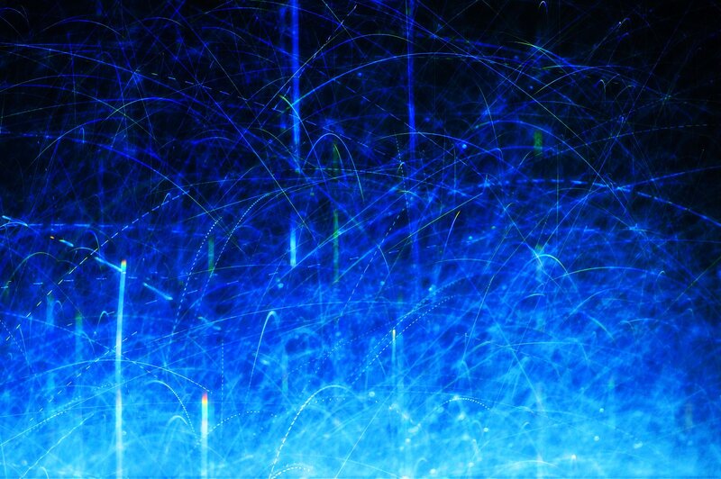 Blue light trails abstract