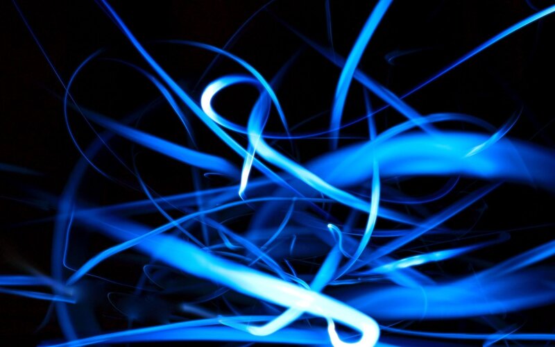 blue light trails abstract art
