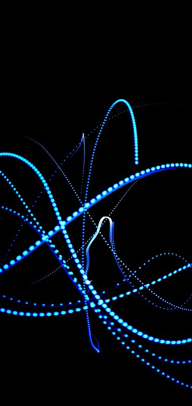 Blue Light Trails — Dynamic, Abstract, Dots