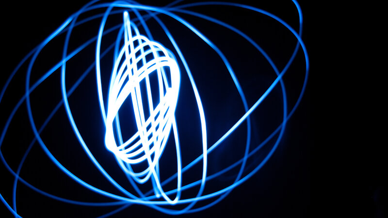 Blue Light Trails — Dynamic, Night, Abstract, Darkness