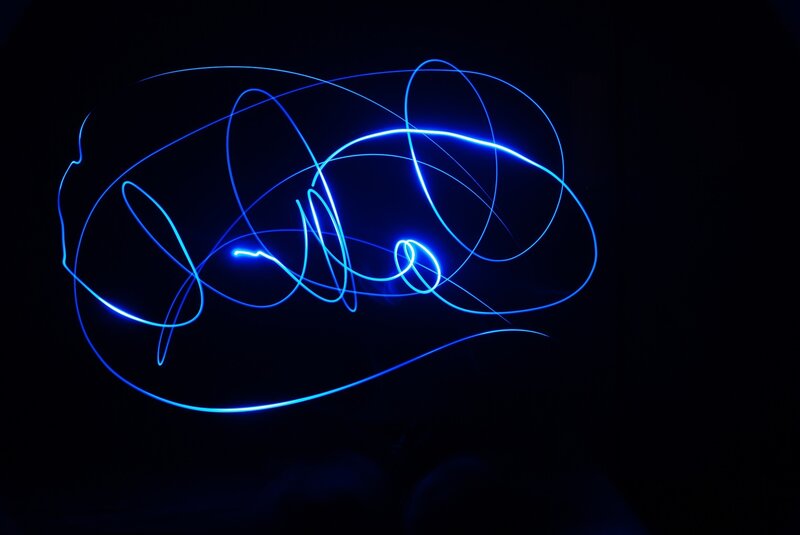 Blue Light Trails — Dynamic, Night