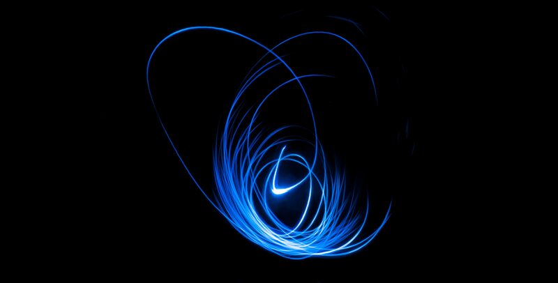 blue light trails in motion