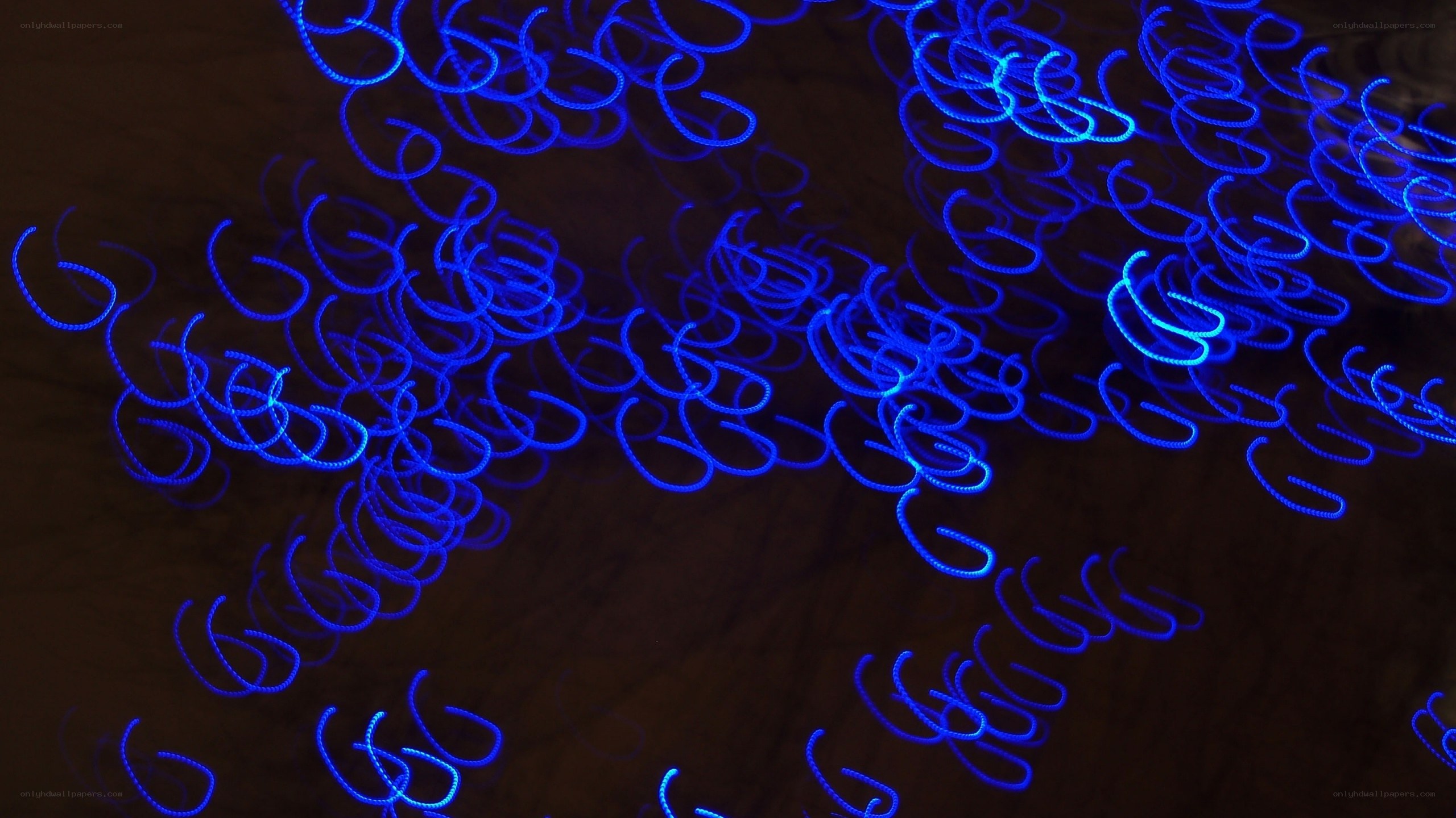 Blue light trails in motion