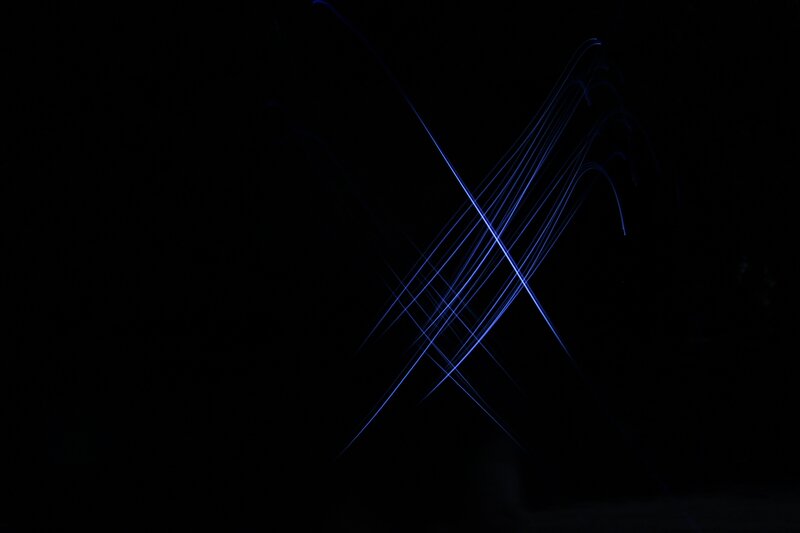 Blue Light Trails — Minimalist, Night, Abstract