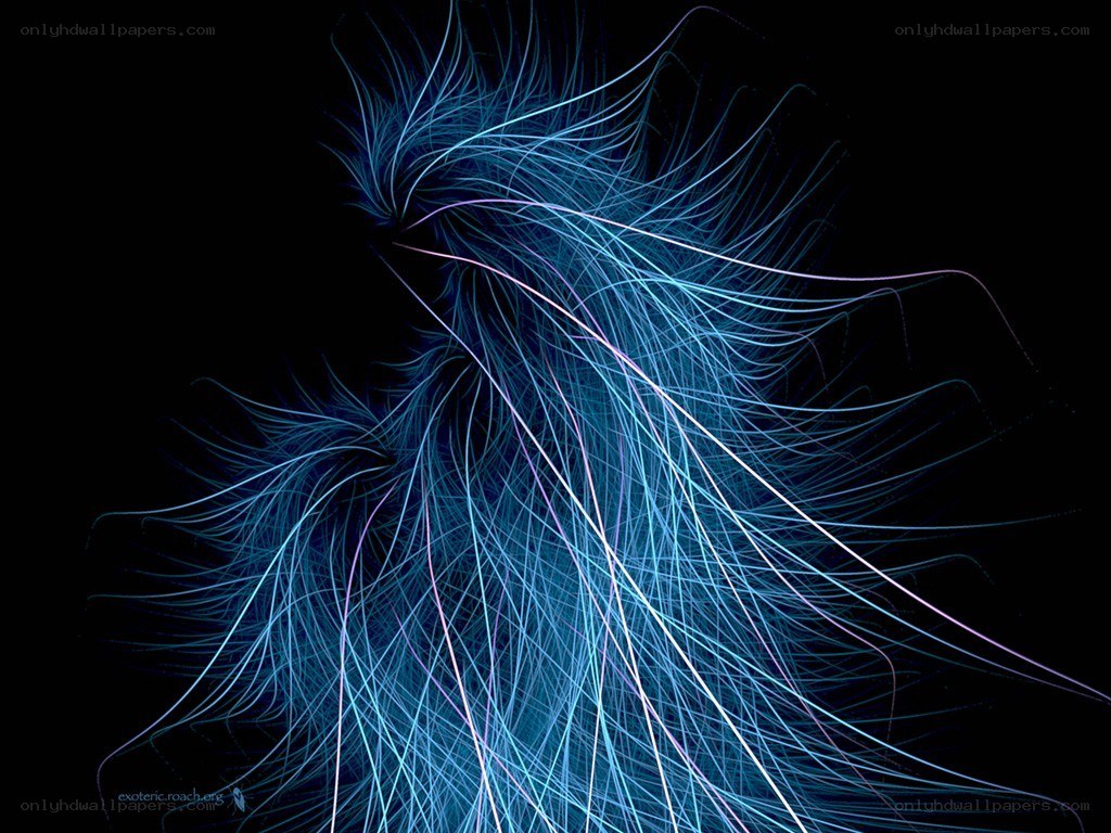 Blue light trails on black