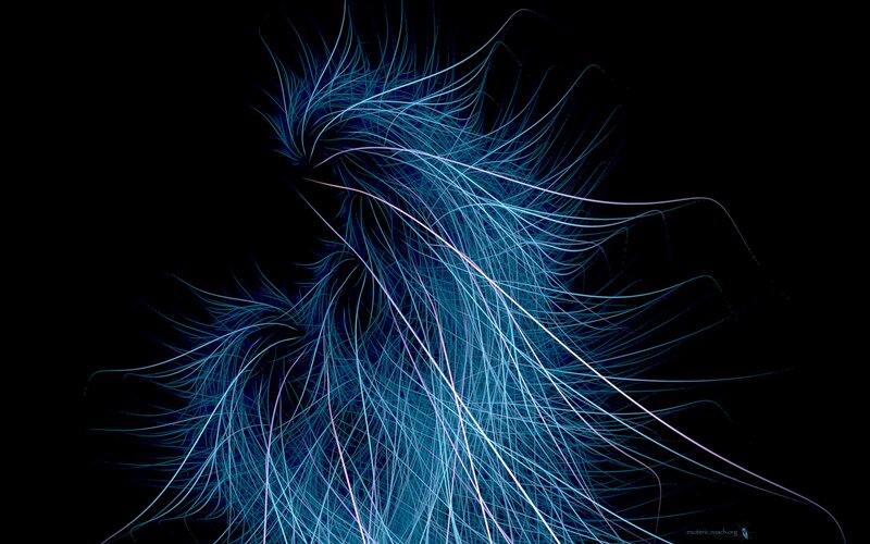 blue light trails on black
