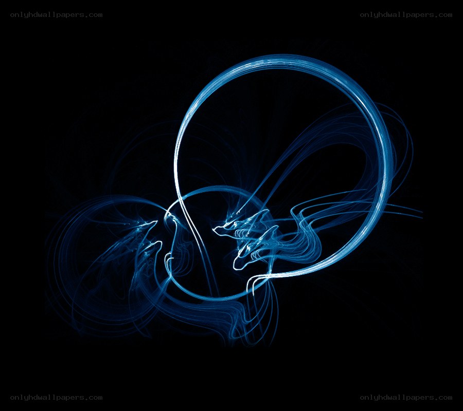 Blue light trails on black