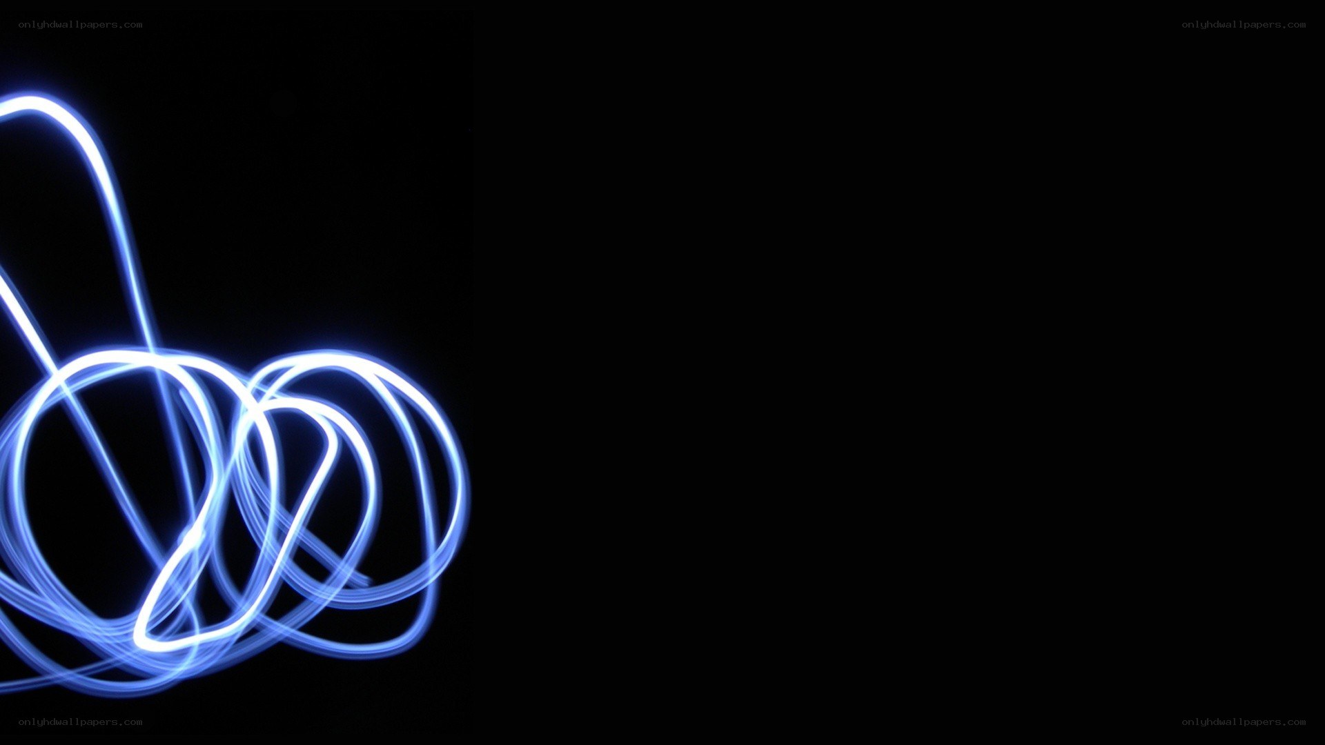 blue light trails on black