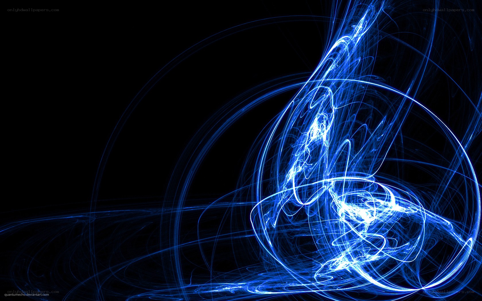 blue light trails on black