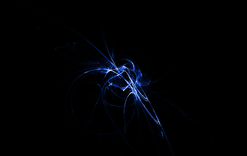 Blue Light Trails on Black — Dynamic, Abstract