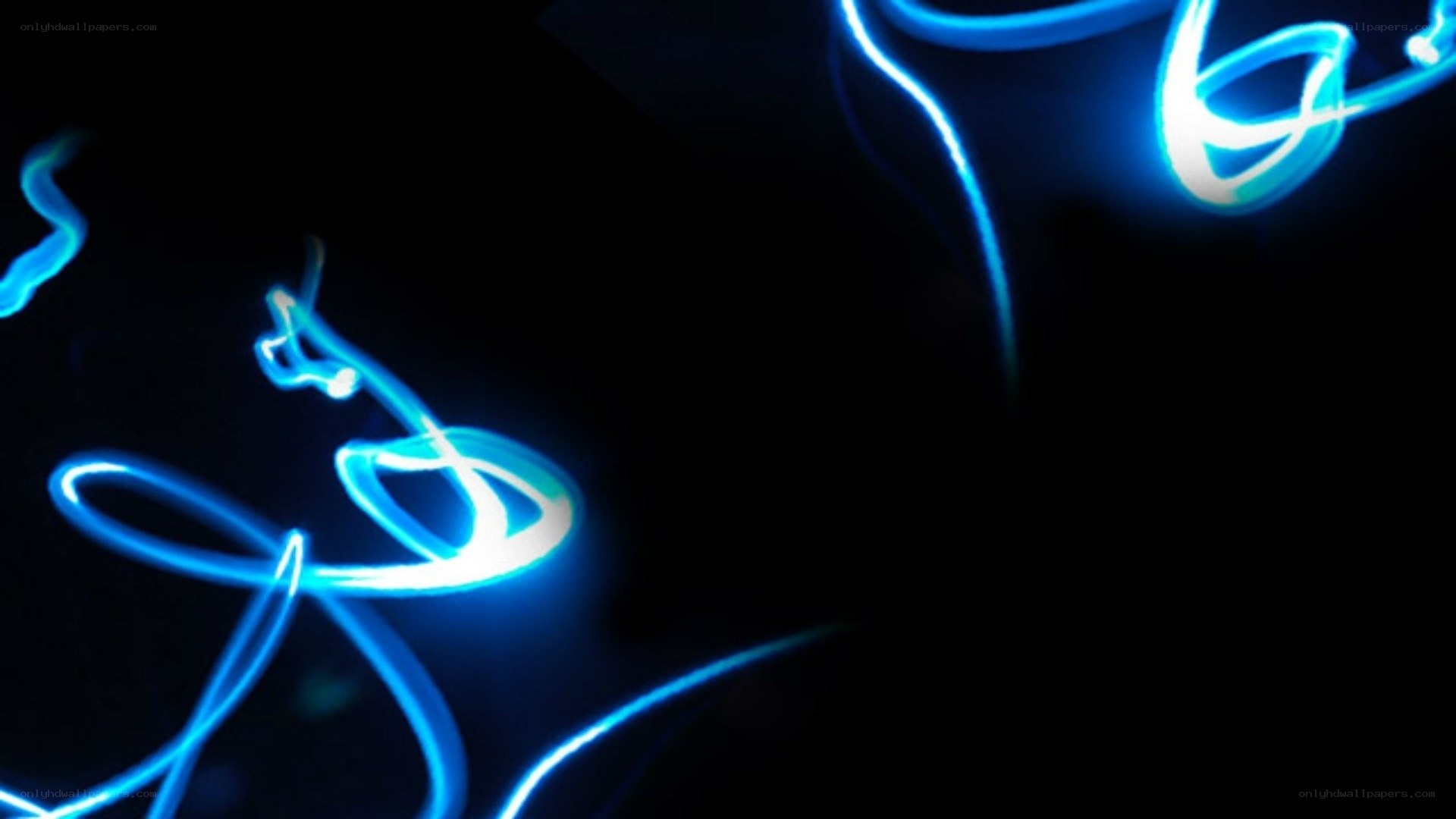 blue light trails on black