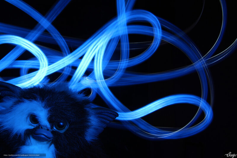 Blue light trails with toy
