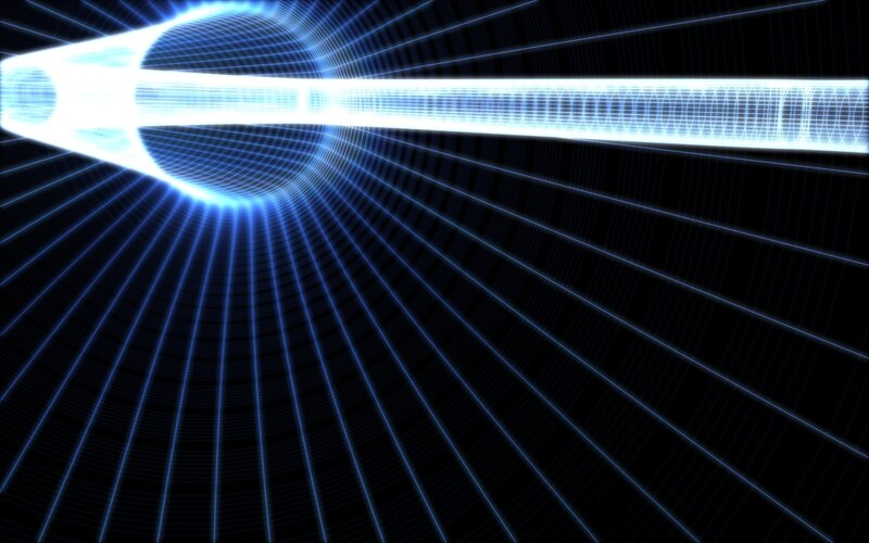 blue light tunnel animation