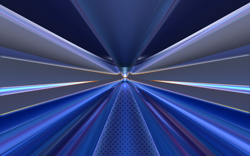 Blue Light Tunnel — Futuristic