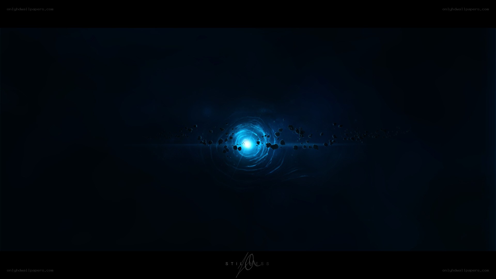 blue light tunnel in space