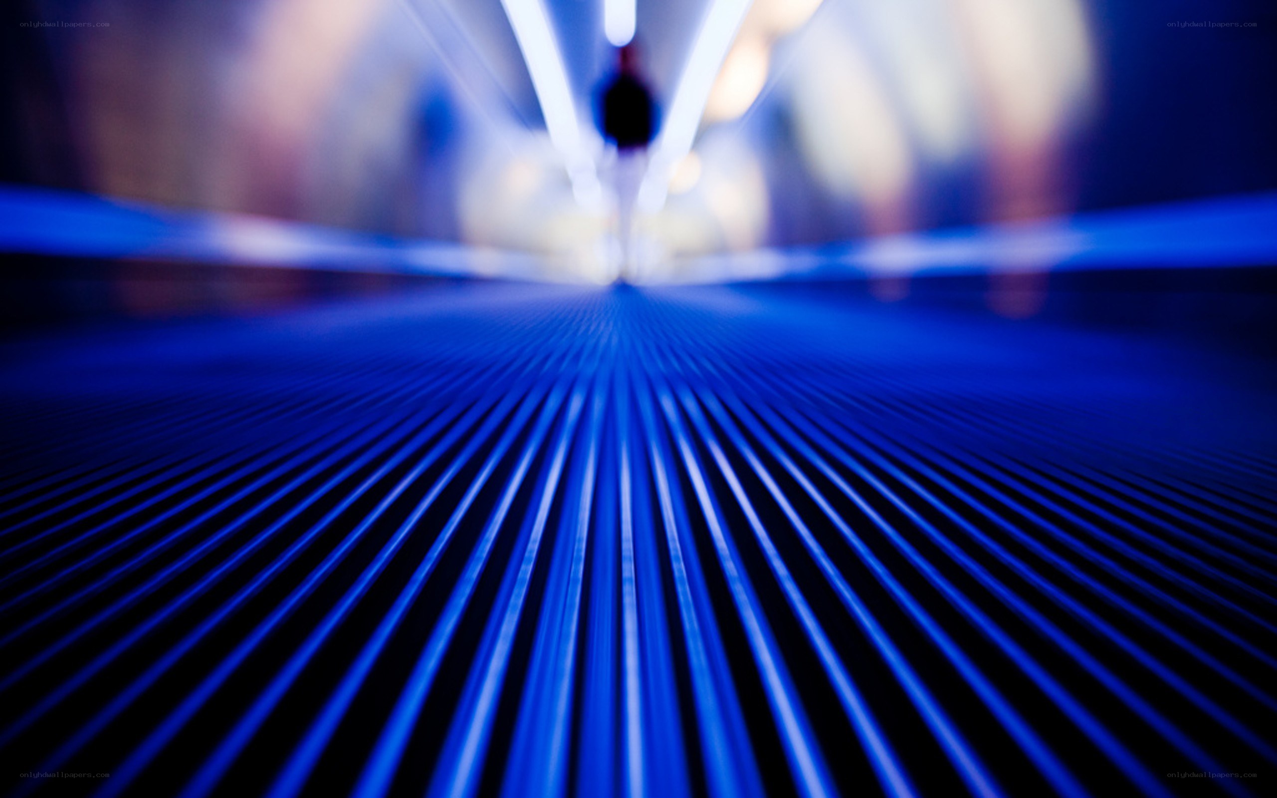 Blue light tunnel perspective