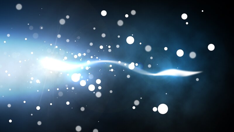 blue light wave with particles