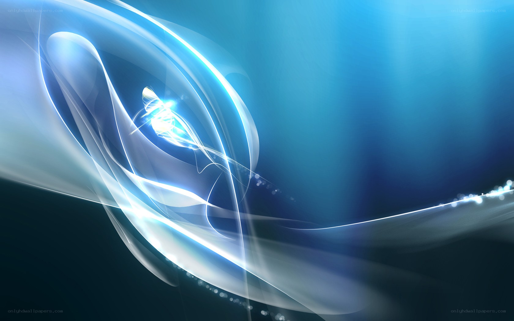 Blue light waves abstract