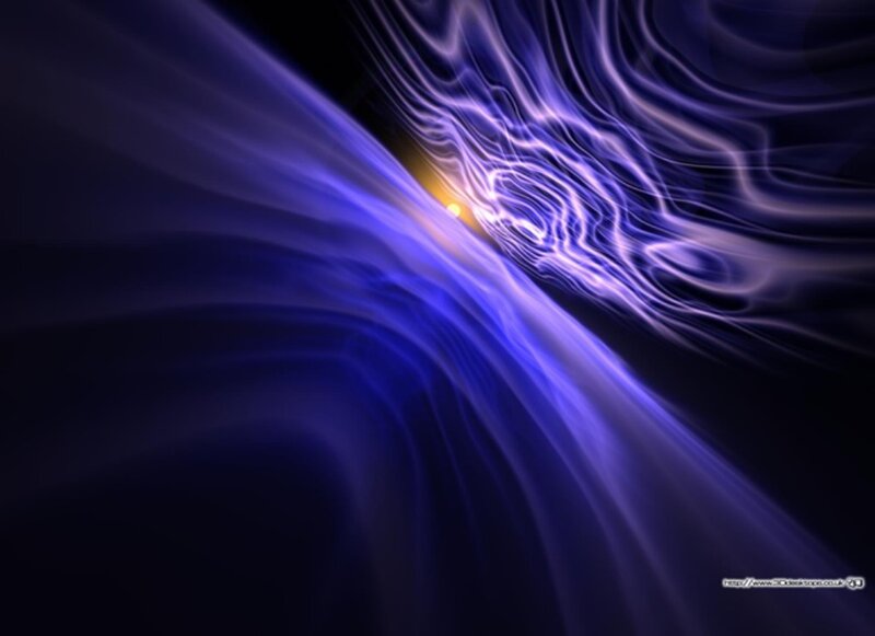 Blue Light Waves — Abstract, Digital Art, Darkness