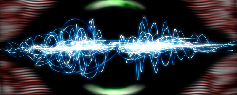 Blue Light Waves — Black, Dynamic, Abstract