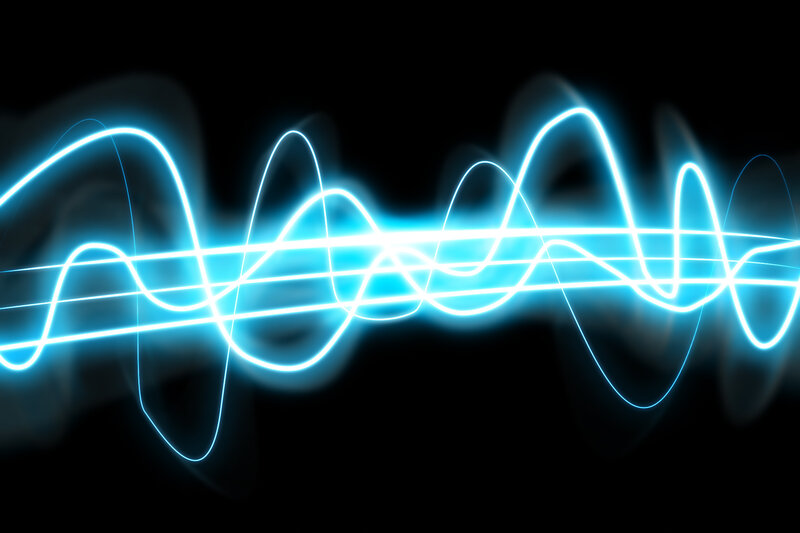 Blue Light Waves — Dynamic, Abstract, Black Background