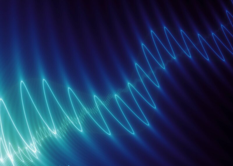 Blue Light Waves — Dynamic, Abstract, Lines, Teal