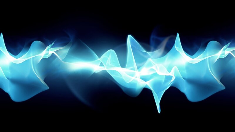 Blue Light Waves — Dynamic, Digital Art, Dark Background