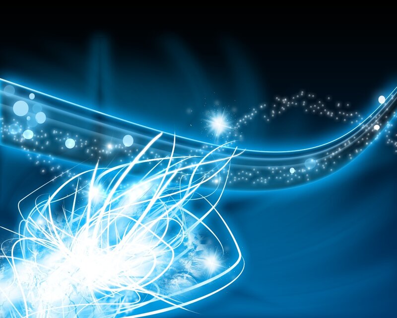 Blue Light Waves — Energetic, Digital Art
