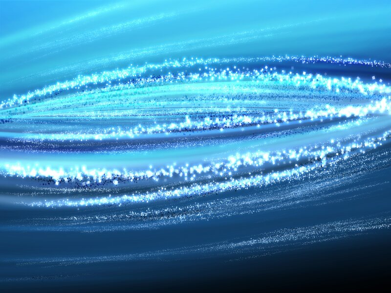 Blue Light Waves — Serene, Digital Art