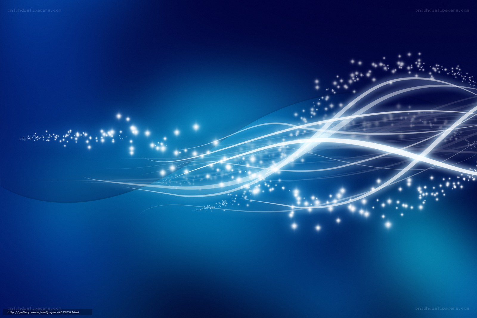 Blue light waves with sparkles