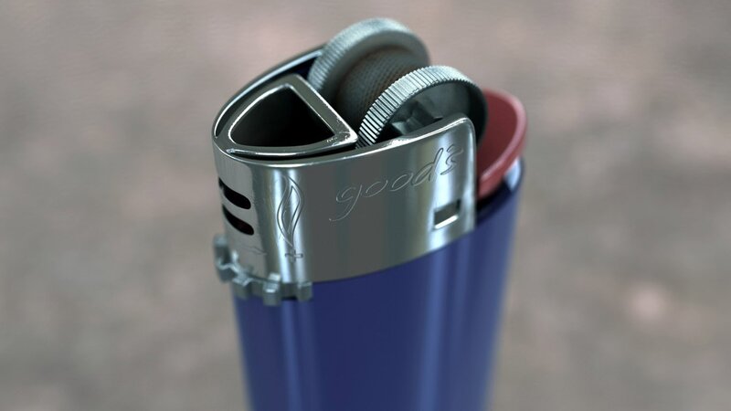 blue lighter with metal top