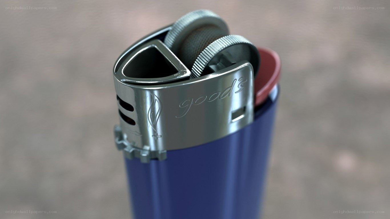 blue lighter with metal top