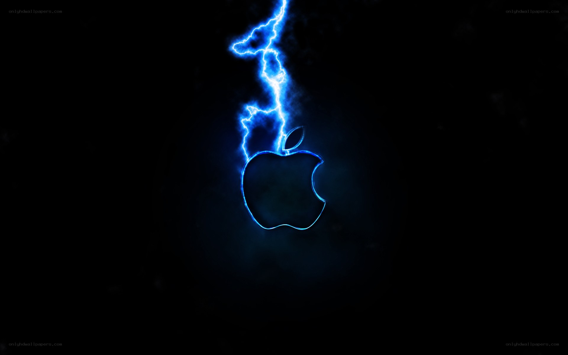 Blue lightning apple logo