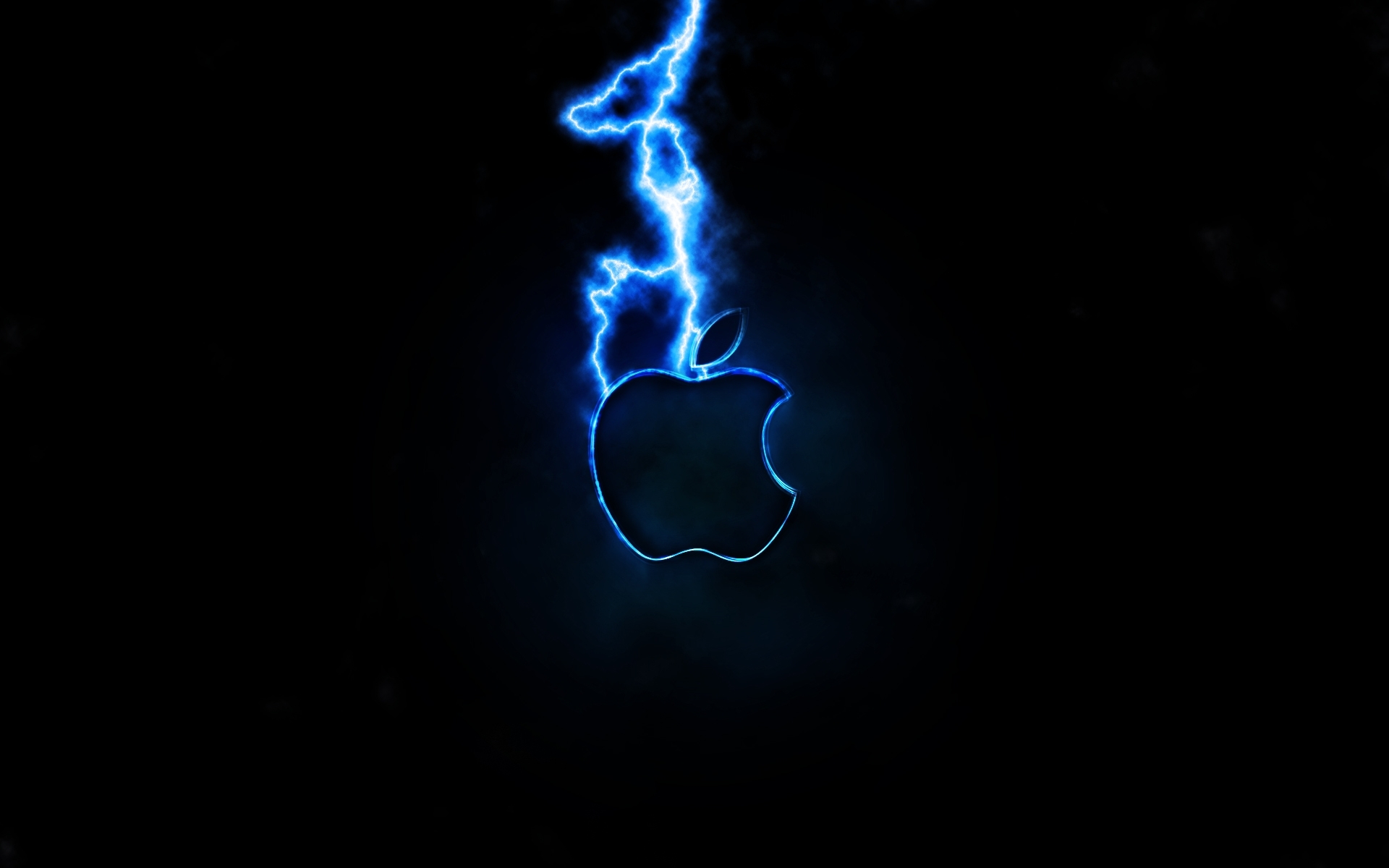 Blue lightning apple logo