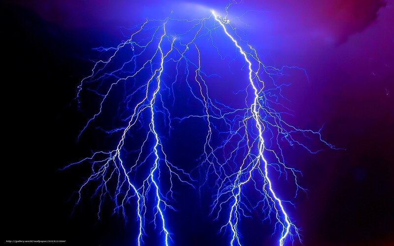 Blue Lightning Bolt — Dramatic, Night