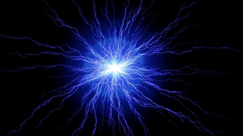 blue lightning bolt explosion