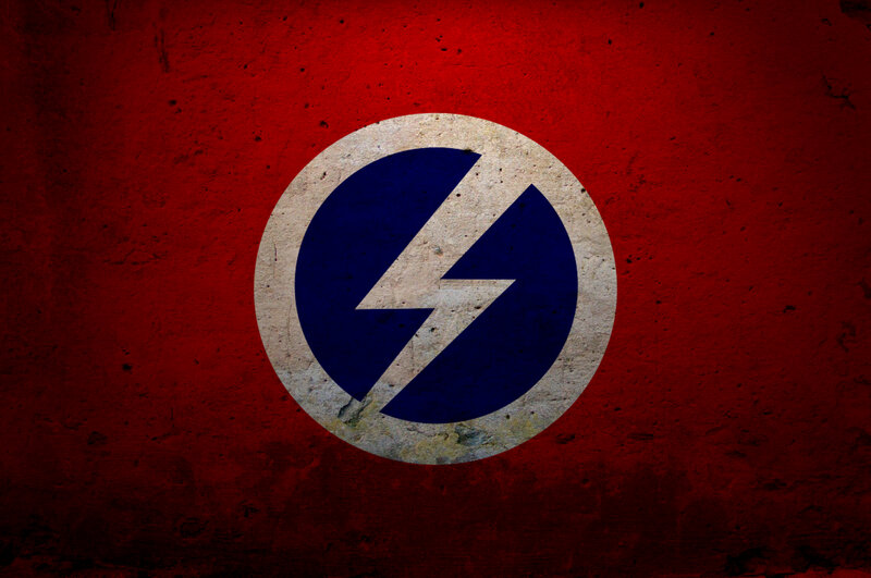 Blue Lightning Bolt Symbol — Red