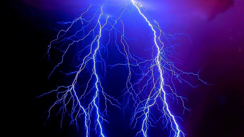 Blue Lightning Bolts — Dramatic