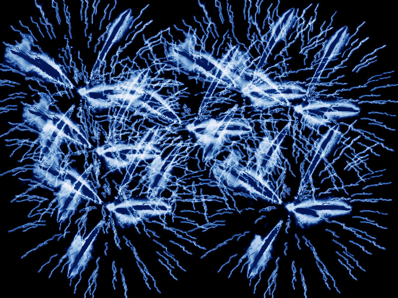 Blue Lightning Bursts