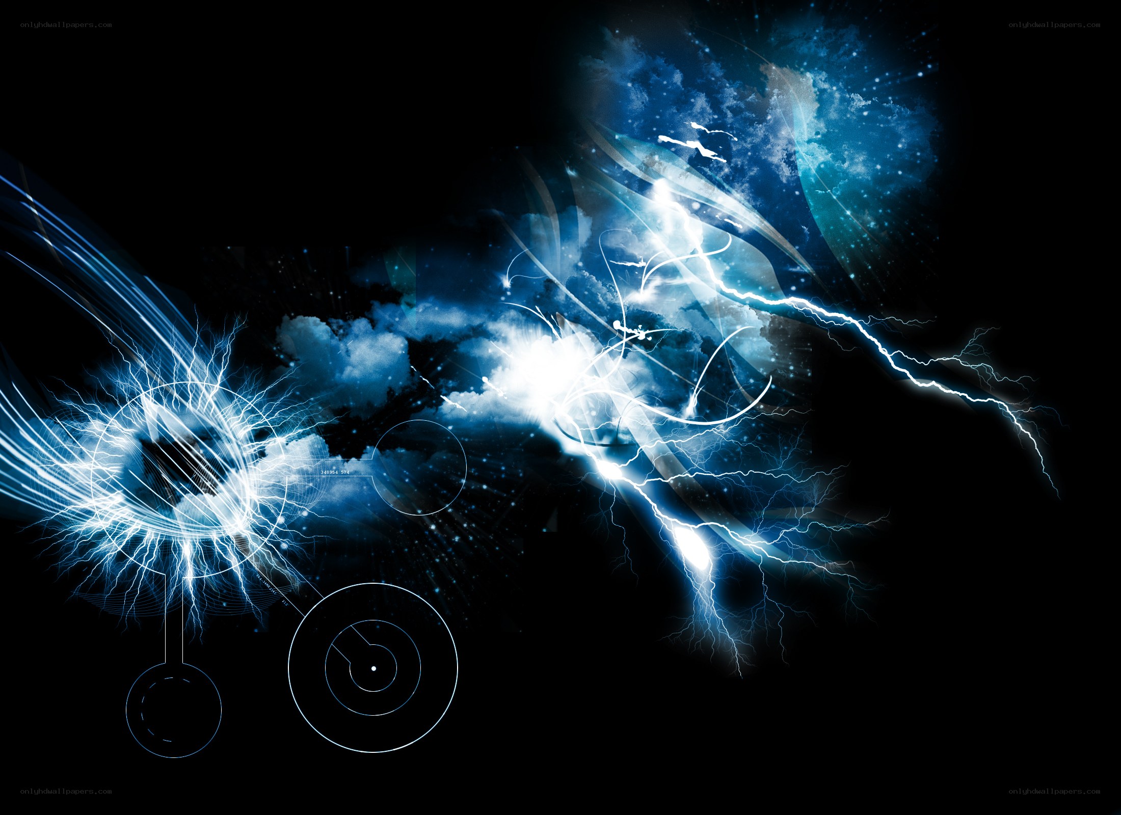 blue lightning energy burst
