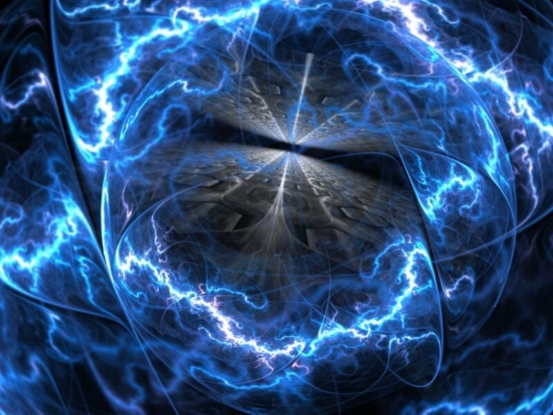 blue lightning fractal sphere