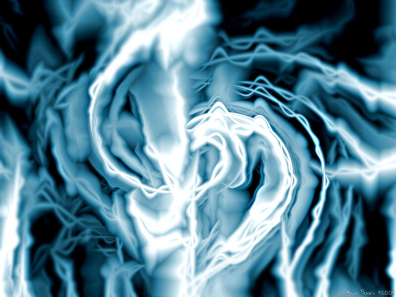 Blue lightning heart